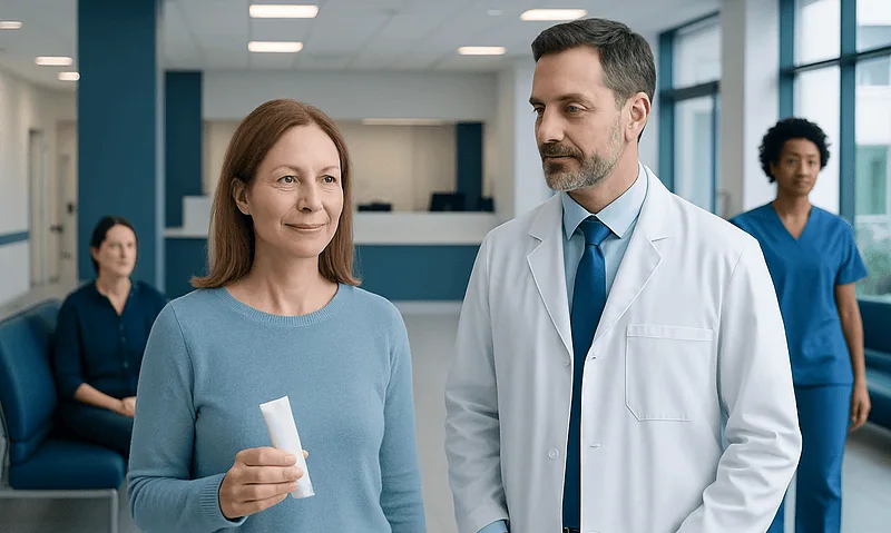 Arnica Cream — Explained by Medical Evidence, Not Myths 7 Doctor consulting with a female patient in a hospital corridor.