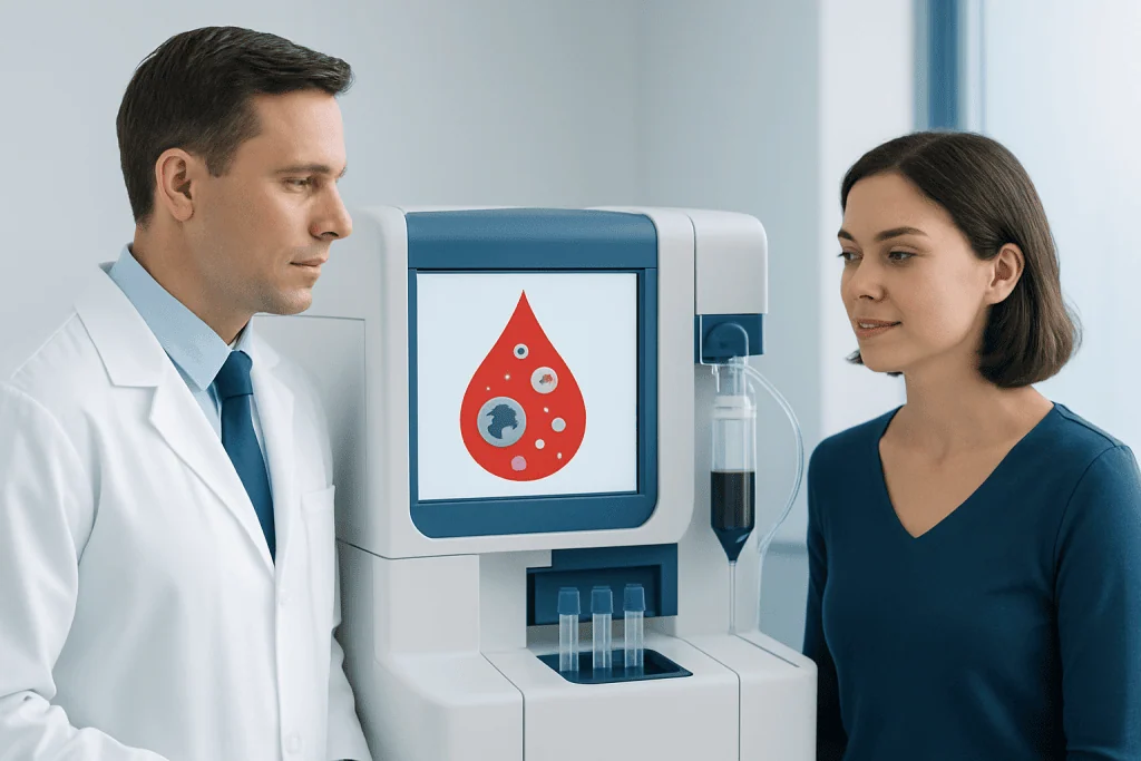 Blood donation testing process at Acibadem Hospitals Group.