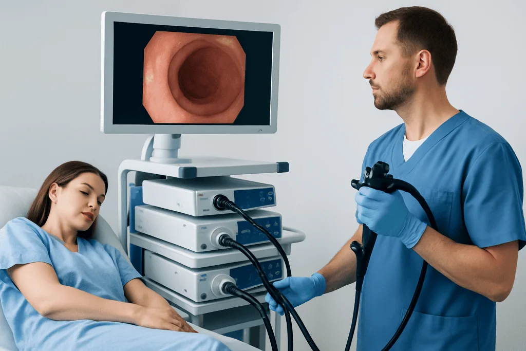 Endoscopy procedure for colon examination at Acibadem Hospitals Group.