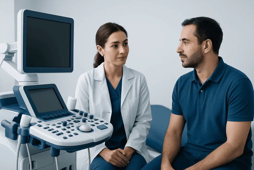 Doctor and patient during a consultation at Acibadem Hospital in Turkey.