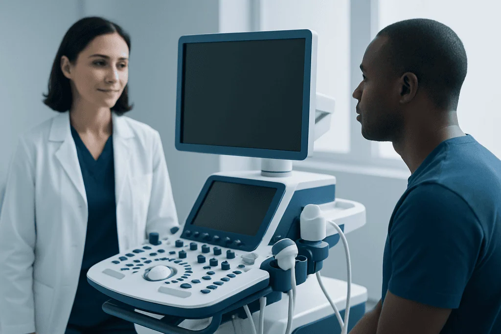 Doctor and patient during a medical consultation at Acibadem Hospitals.
