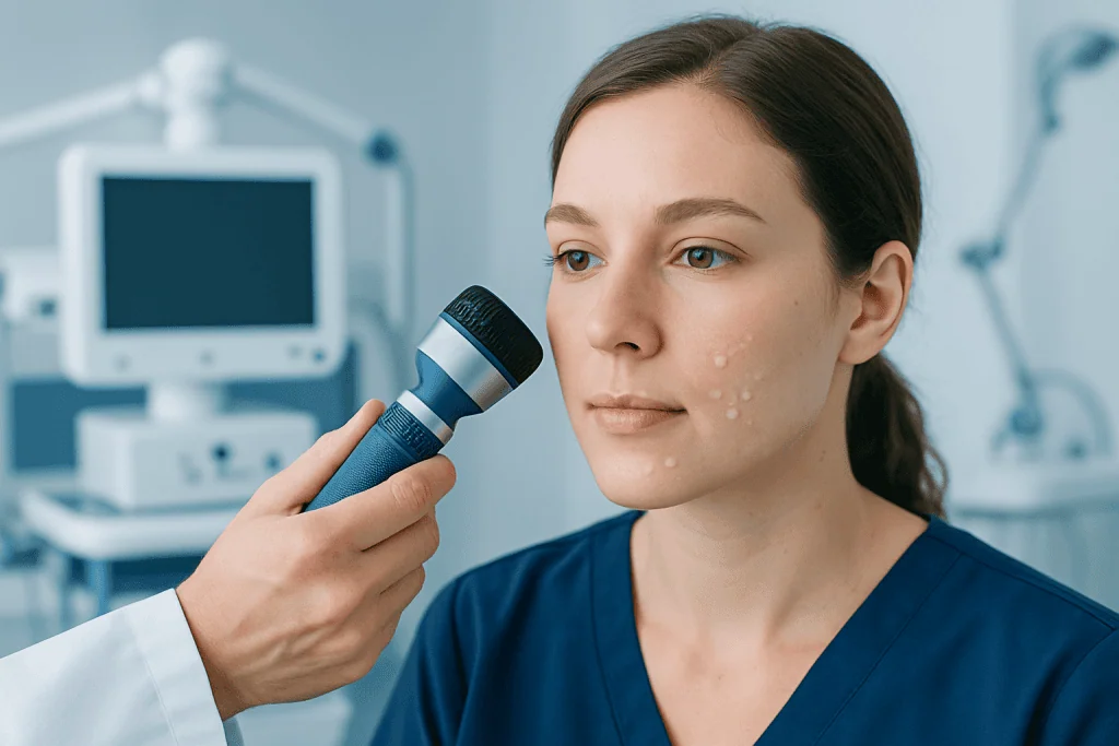 What different types of white facial bumps can look like — white bumps on face