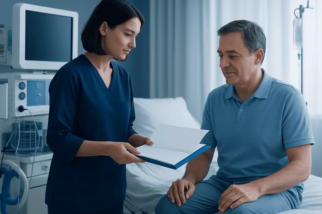 What documents you may receive before going home — discharge papers and medical records at Acibadem