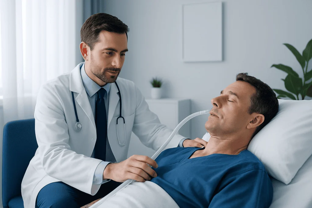 What happens during intubation — intubated