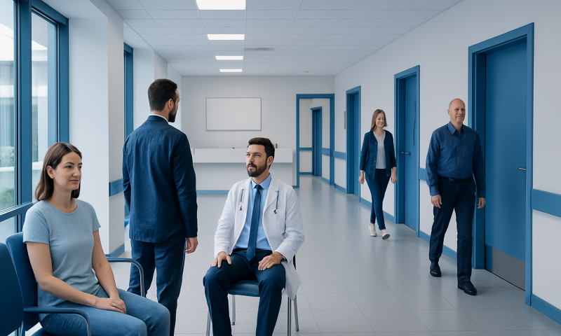 Sitz Bath: What Patients Need to Know 13 Medical consultation in hospital corridor with patients and doctors.