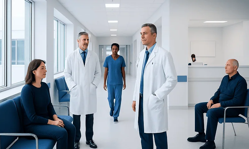 Ampicillin — Explained by Medical Evidence, Not Myths 7 Medical team consulting in a hospital corridor with patients.