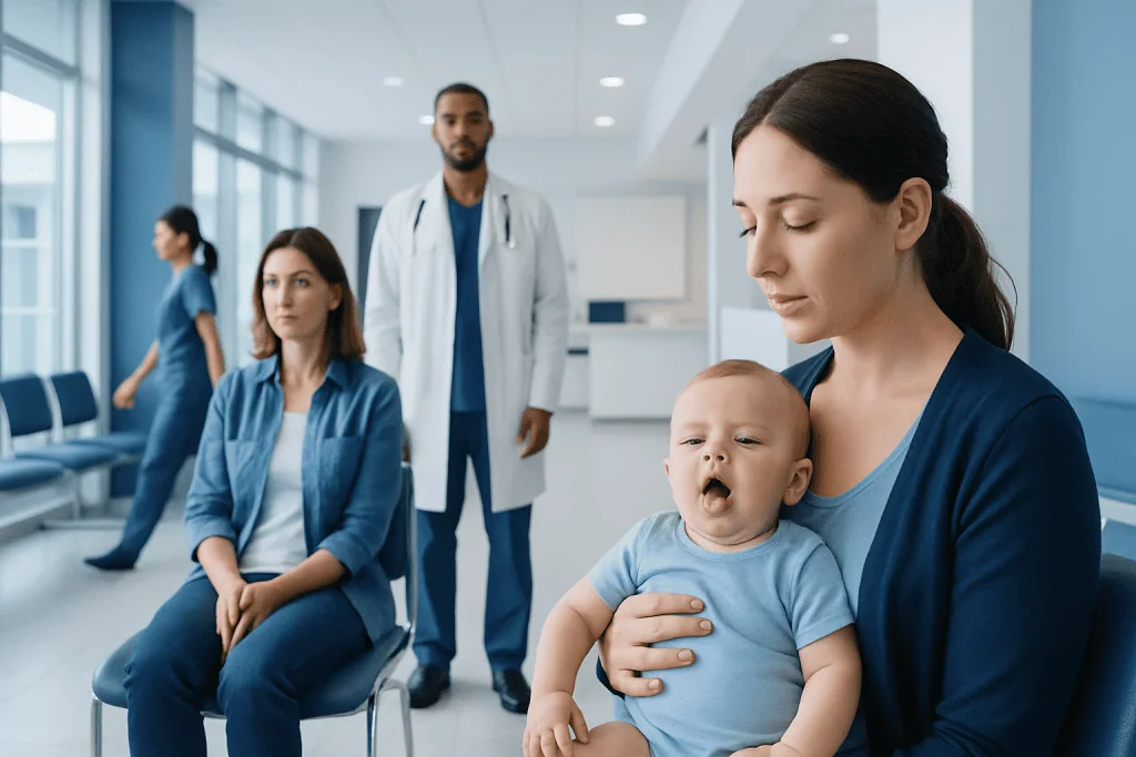 Tongue Tie — Explained by Medical Evidence, Not Myths 1 Pediatric consultation at Acibadem Hospital with mother and healthcare professionals.
