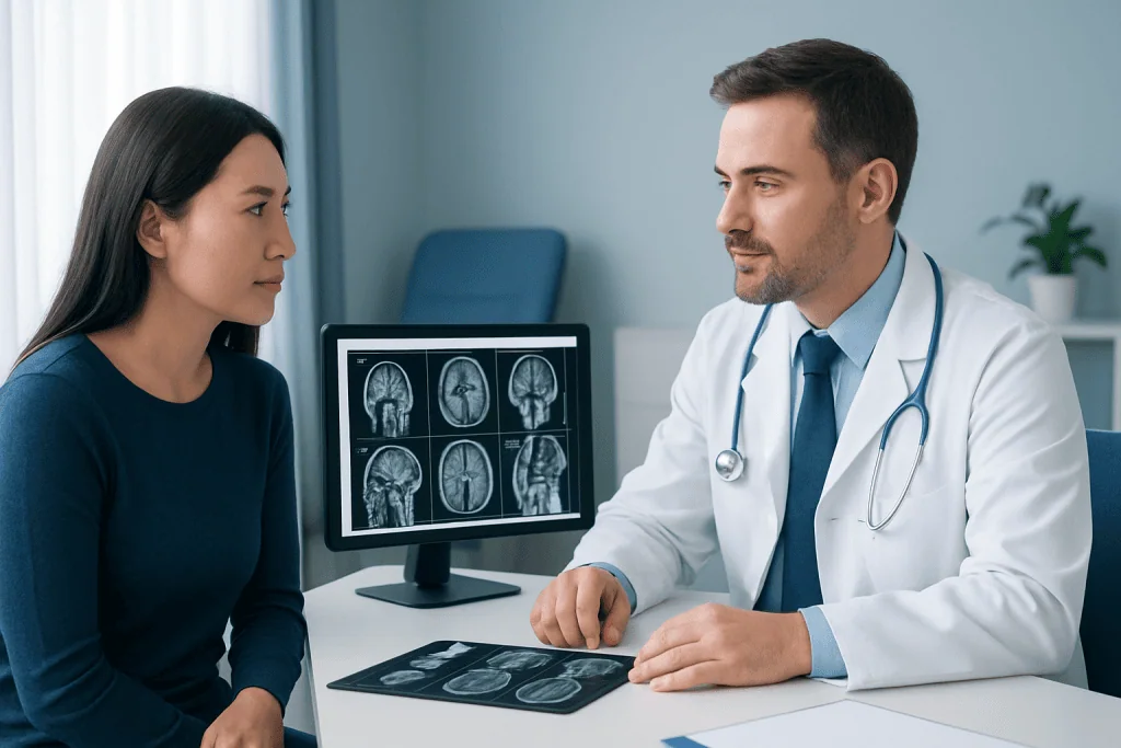 What kinds of scans and findings are commonly reviewed — second opinion on brain or spine scans