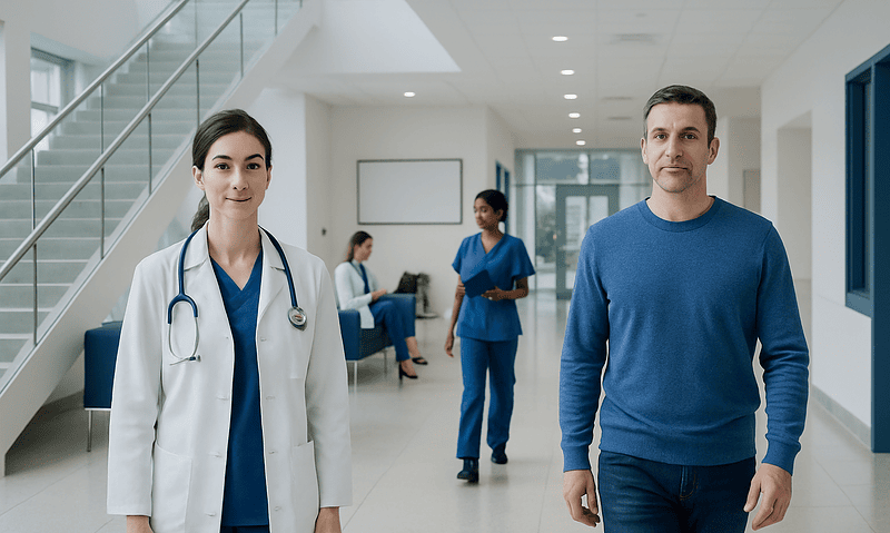 Nk what does it mean: Symptoms, Causes, and Treatment — Complete Patient Guide 3 Healthcare professionals in a modern hospital corridor at Acibadem Hospitals Group.