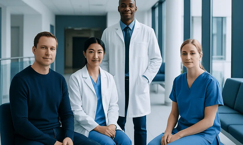 Normal Magnesium Levels: What Your Results Mean and When to Act 17 Diverse medical team in hospital corridor with large windows.