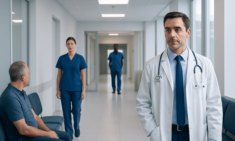 P E Y O T E — Explained by Medical Evidence, Not Myths 6 Medical team in hospital corridor with doctor and patients.