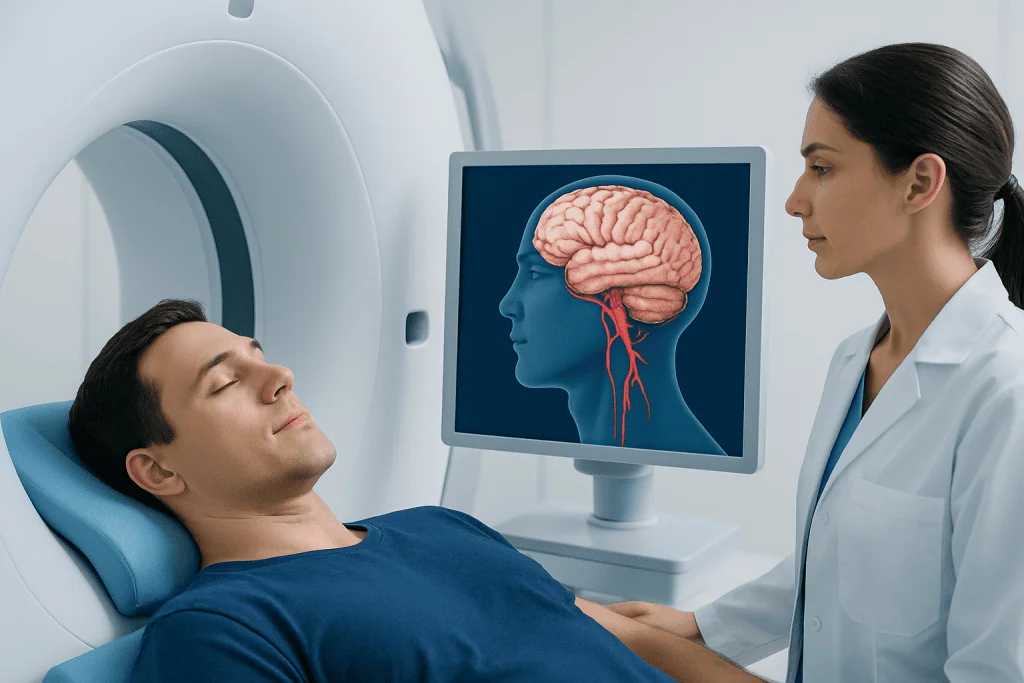 What parts of the brain does the basilar artery supply? — basilar artery