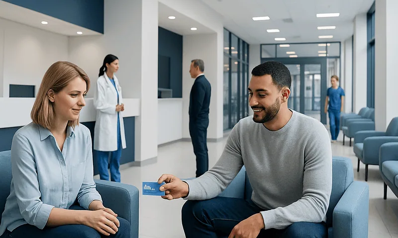 Patient receiving a consultation at Acibadem Hospital in Turkey.