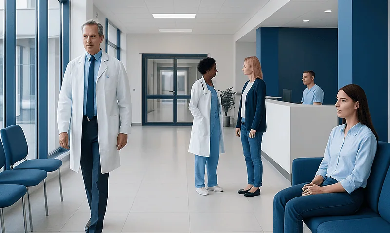 Pdt Now: An Evidence-Based Guide for Patients 6 Medical professionals and patients in a modern hospital waiting area.