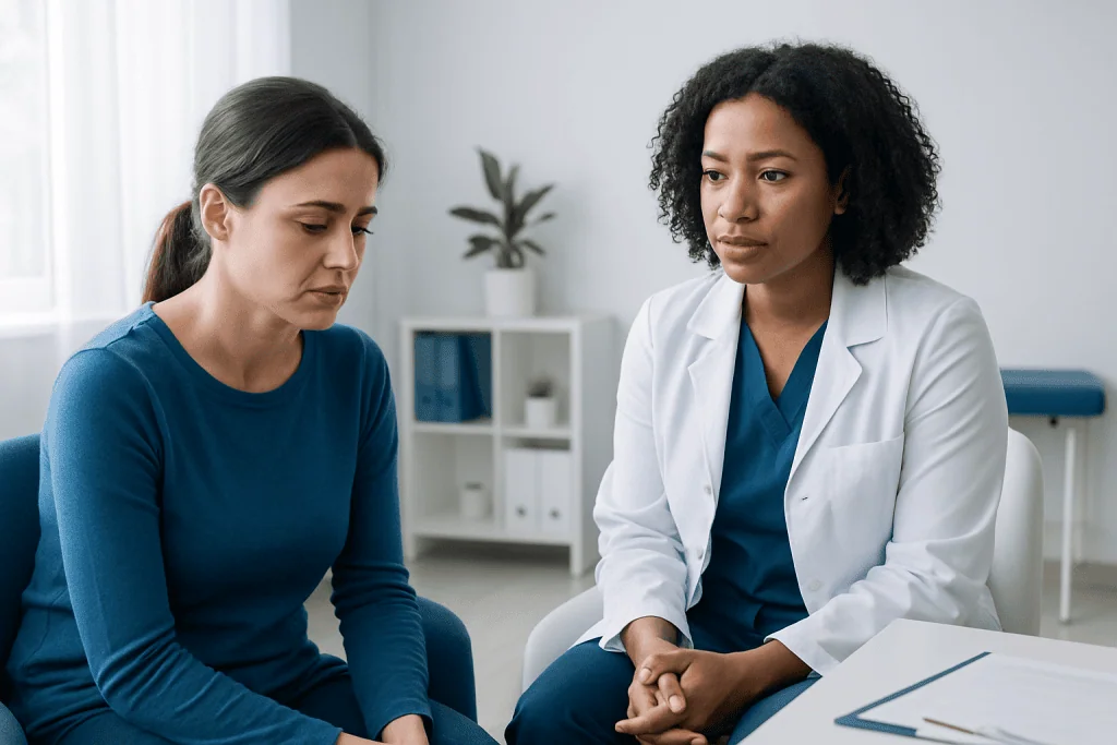 Doctor and patient in consultation at Acibadem Hospital.