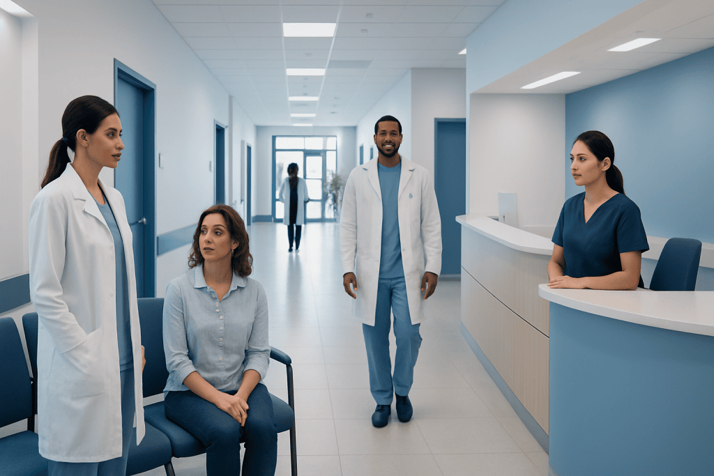 Sucralfate — Explained by Medical Evidence, Not Myths 1 Medical team consulting patient in hospital corridor.