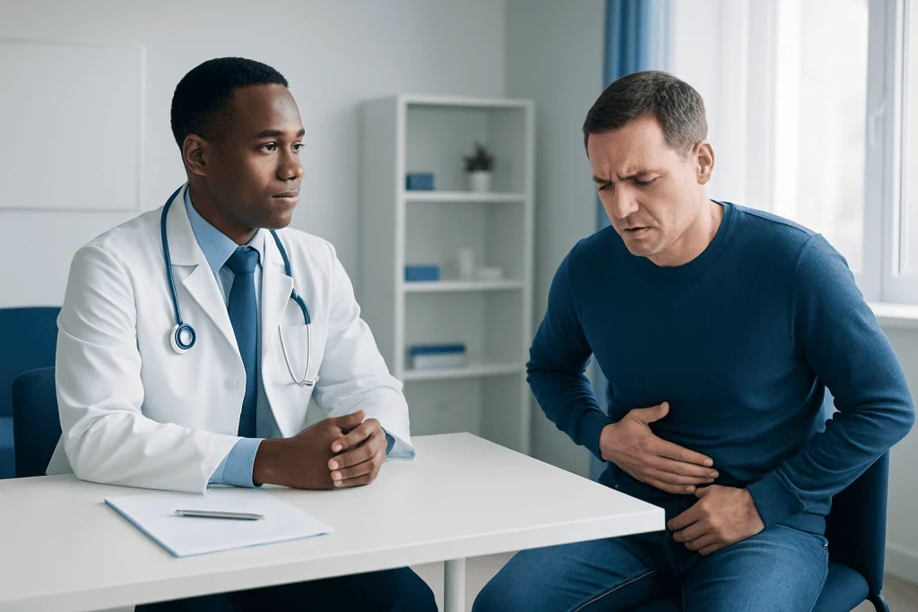 What symptoms can happen along with the bulge — what does a hernia look like
