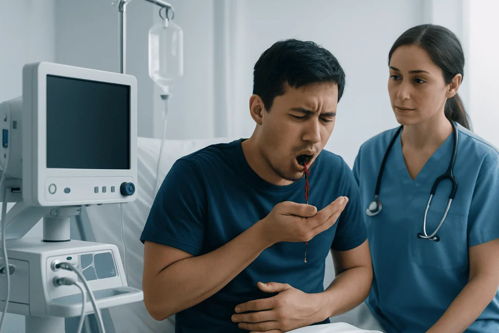 What symptoms can happen with hematemesis? — hematemesis