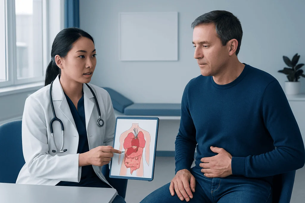 What symptoms may come from the left side? — what organs are on your left side