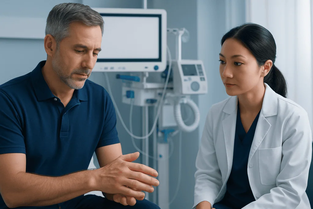 What symptoms may suggest a blood clot in the hand? — blood clots on hands