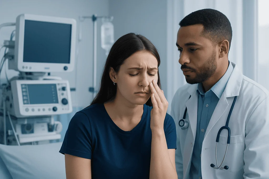 What symptoms may suggest infection — nose ring is infected