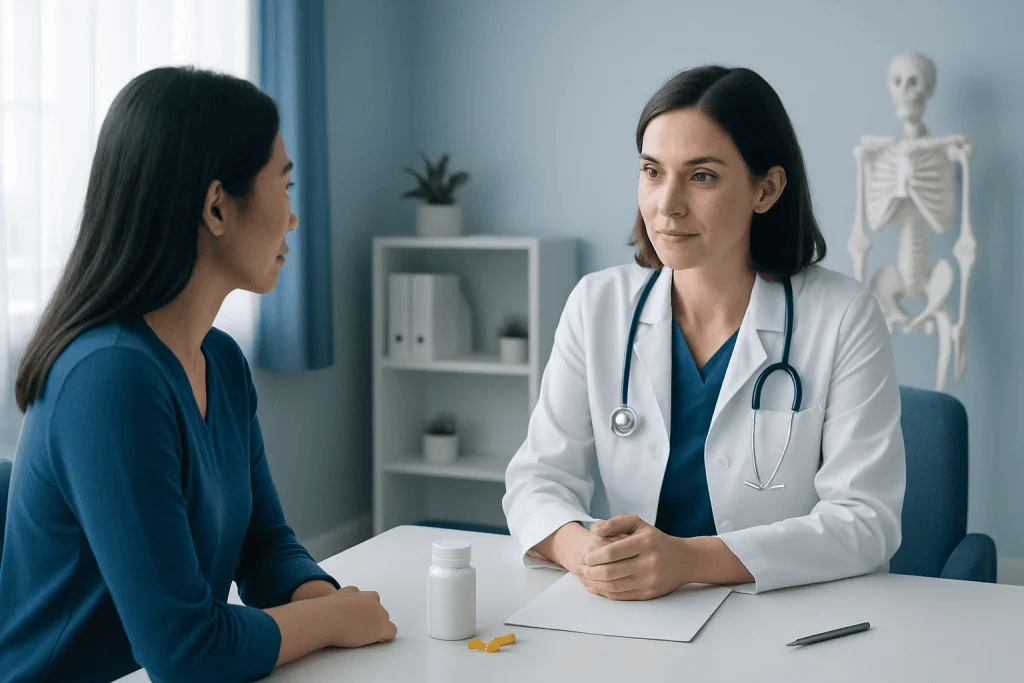 Doctor consulting with patient in a medical office at Acibadem Hospitals Group.