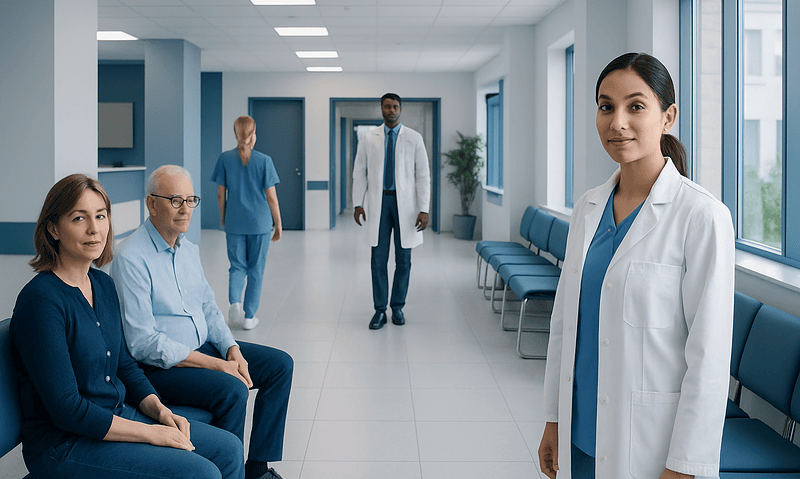Eye Socket — Explained by Medical Evidence, Not Myths 6 Medical team in hospital corridor with doctor and patients.