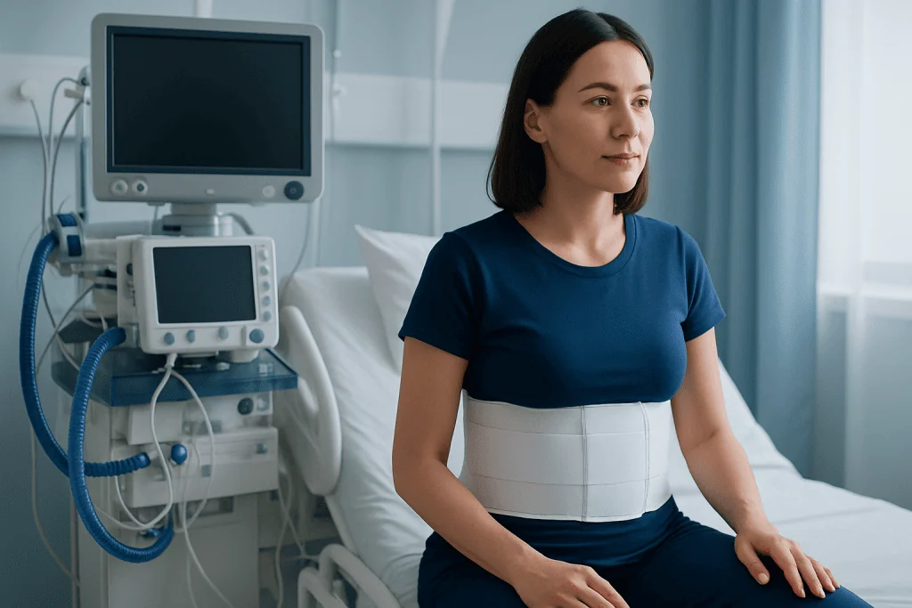 When an abdominal binder may be used — abdominal binder