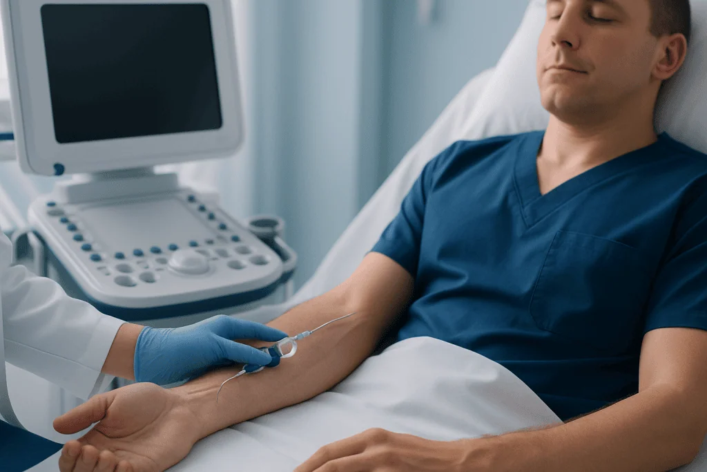 Where the cephalic vein is located — cephalic vein