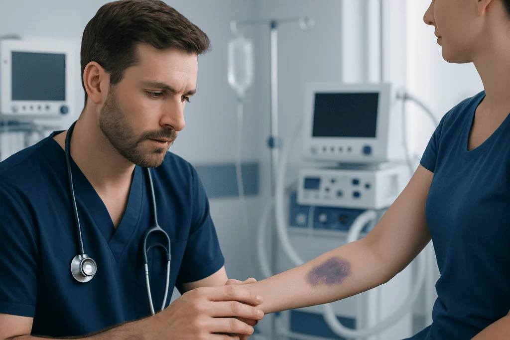 Why a bite may look purple, blue, or dark red — bug bite is bruising