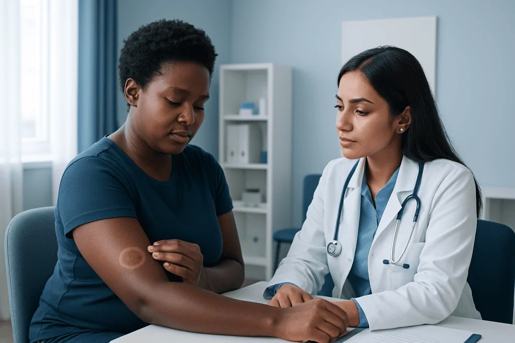 Why appearance may differ on darker skin — ringworm on black skin