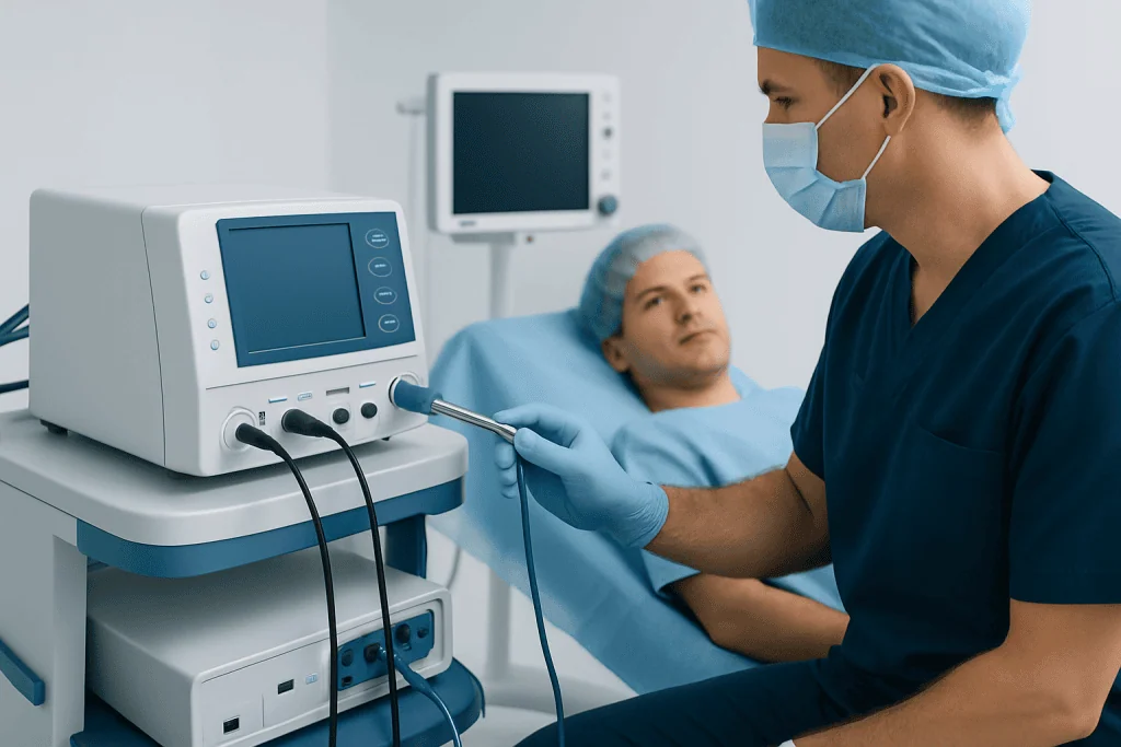 Circumcision: An Evidence-Based Guide for Patients 1 Urologist preparing for circumcision procedure in hospital setting.