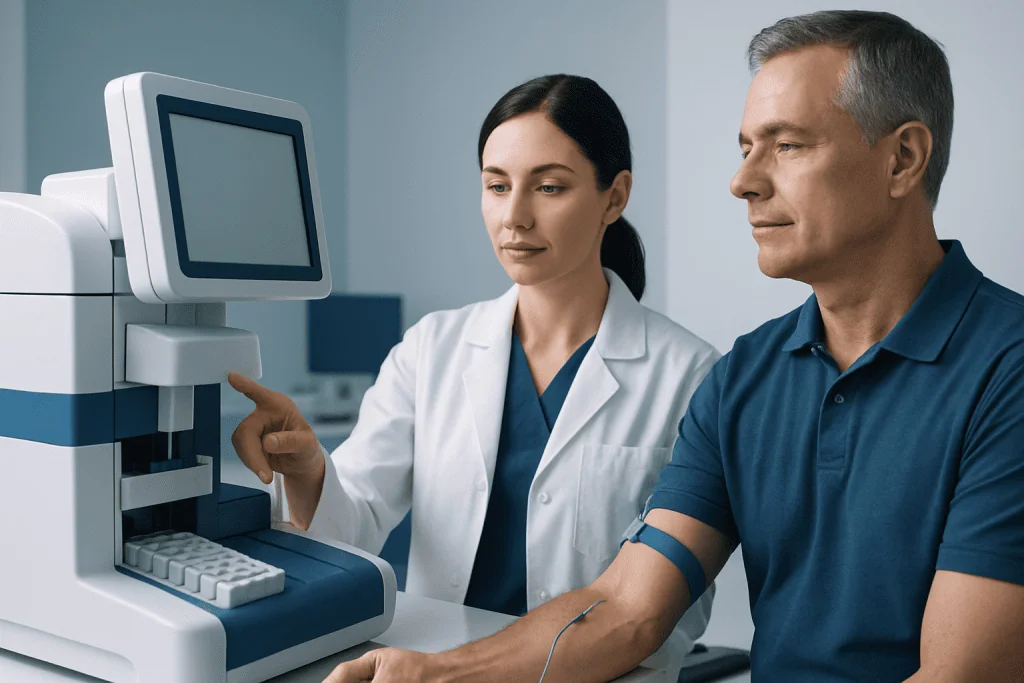 Patient undergoing ACTH stimulation test at a hospital.