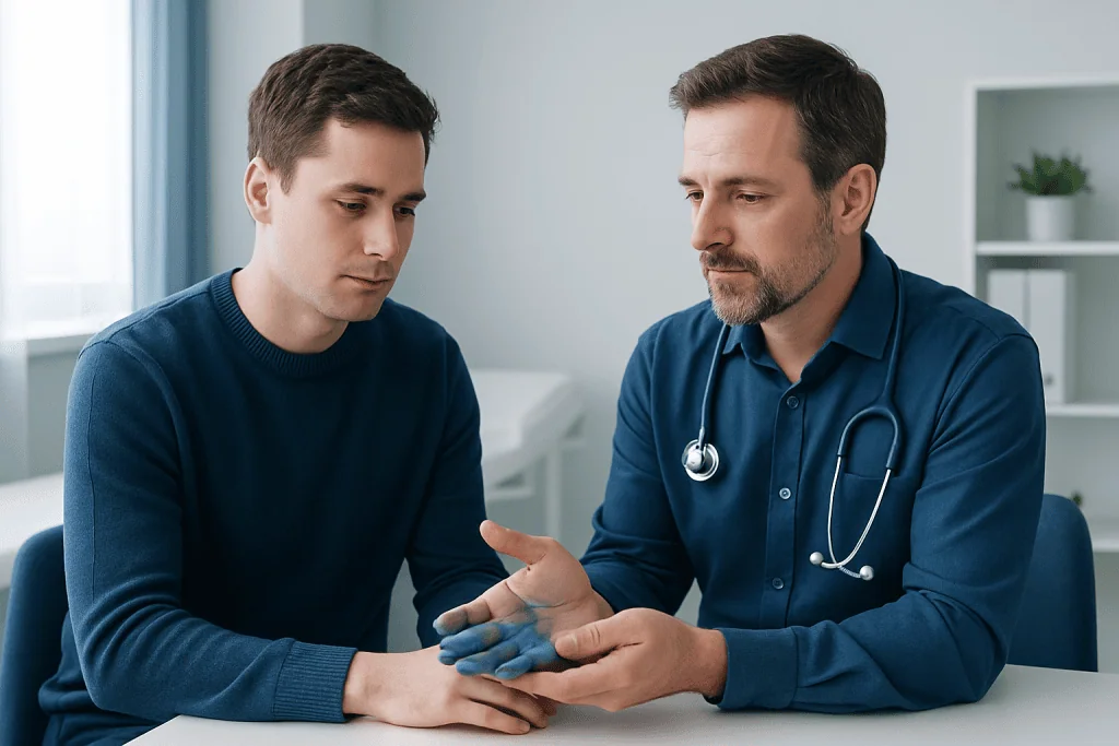 Why hands turn blue: causes and risk factors — blue hands