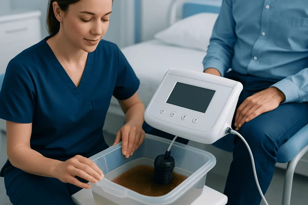 Why the water changes color — ionic foot detox