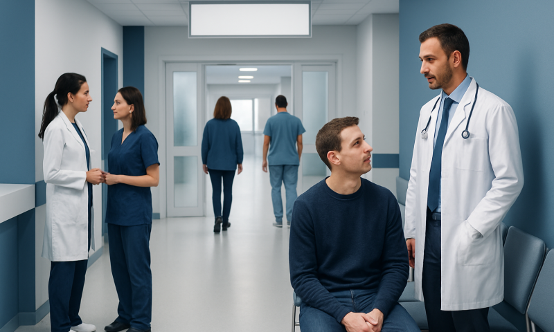 Adrenoleukodystrophy Treatment: How It Works, Results and What to Expect 4 Medical consultation in hospital corridor with doctors and patient.