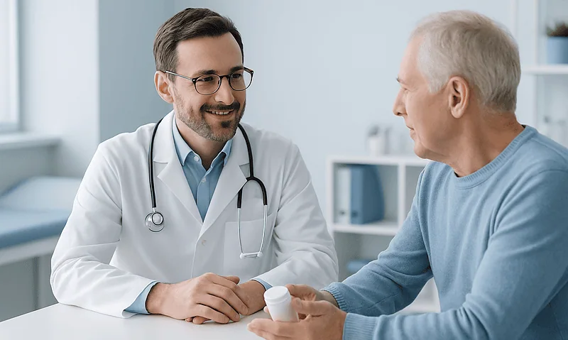 Aspartame: What the Research Record Actually Shows 3 Doctor consulting with elderly patient in a hospital setting.