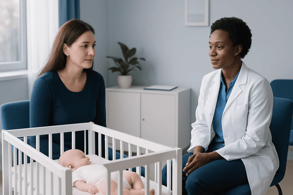 Back Sleeping, Rolling, and Everyday Sleep Questions — infant in crib