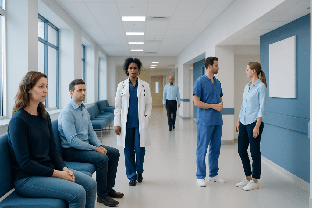 Binge Eating Recovery: A Week-by-Week Timeline 1 Medical team and patients in a hospital corridor at Acibadem Hospitals Group.