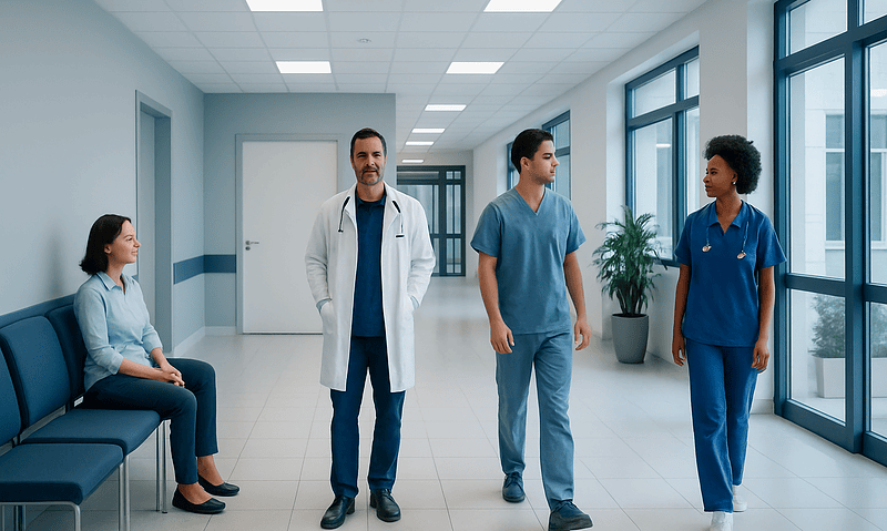 Buffalo Milk: An Evidence-Based Guide for Patients 8 Medical team in hospital corridor with patients and staff.