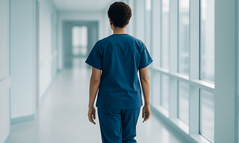 Children's Chemotherapy: How It Works, Results and What to Expect 8 Healthcare professional walking in hospital corridor with large windows.