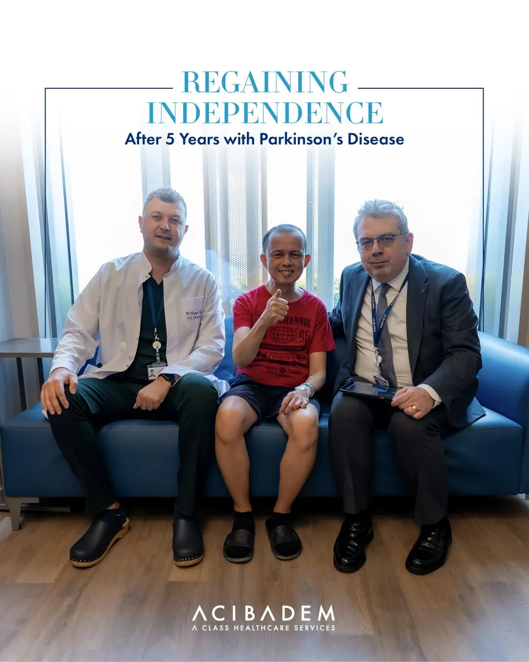 Bani Reza after deep brain stimulation surgery for Parkinson's disease at Acibadem, Istanbul