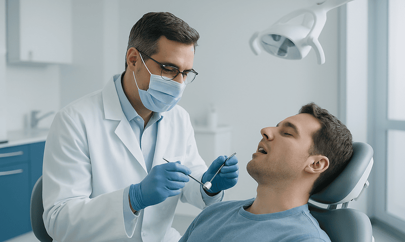 Does Everyone Have Wisdom Teeth? The Evolution Happening in Your Jaw 6 Dentist examining patient's mouth in a modern dental clinic.