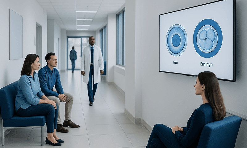 Fertility consultation at Acibadem Hospital with doctor and patients.