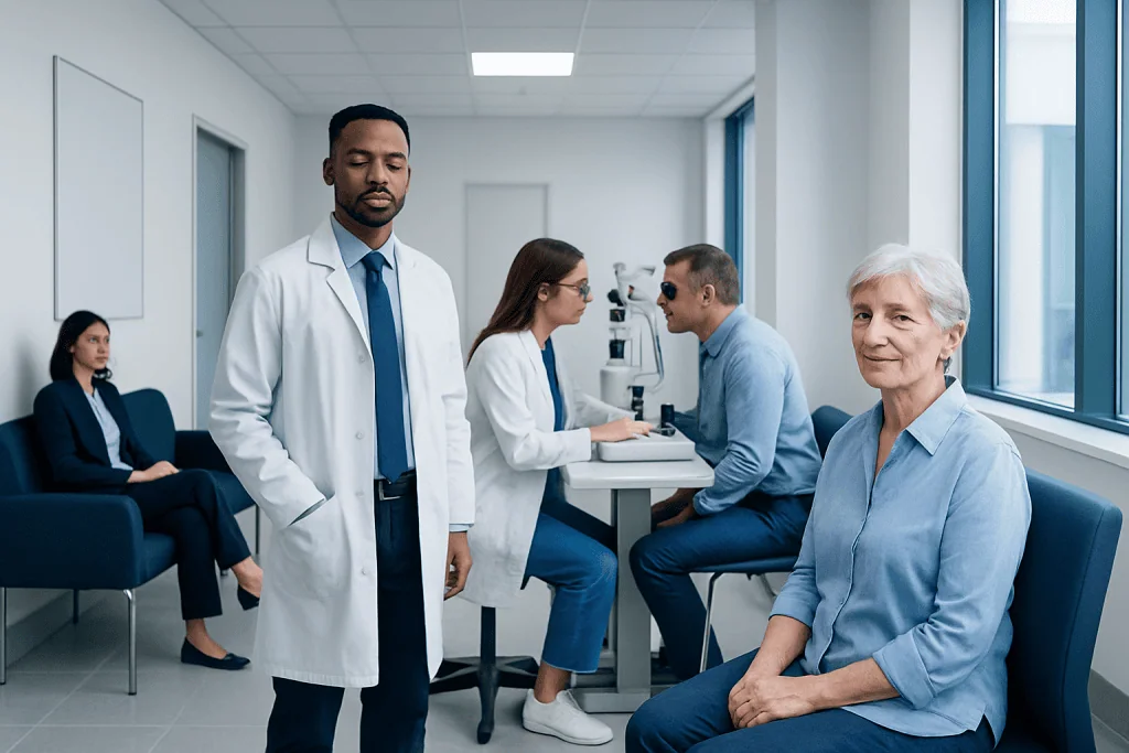 Eye Diseases and Treatment: How It Works, Results and What to Expect 1 Medical consultation at Acibadem Hospital with diverse healthcare professionals.