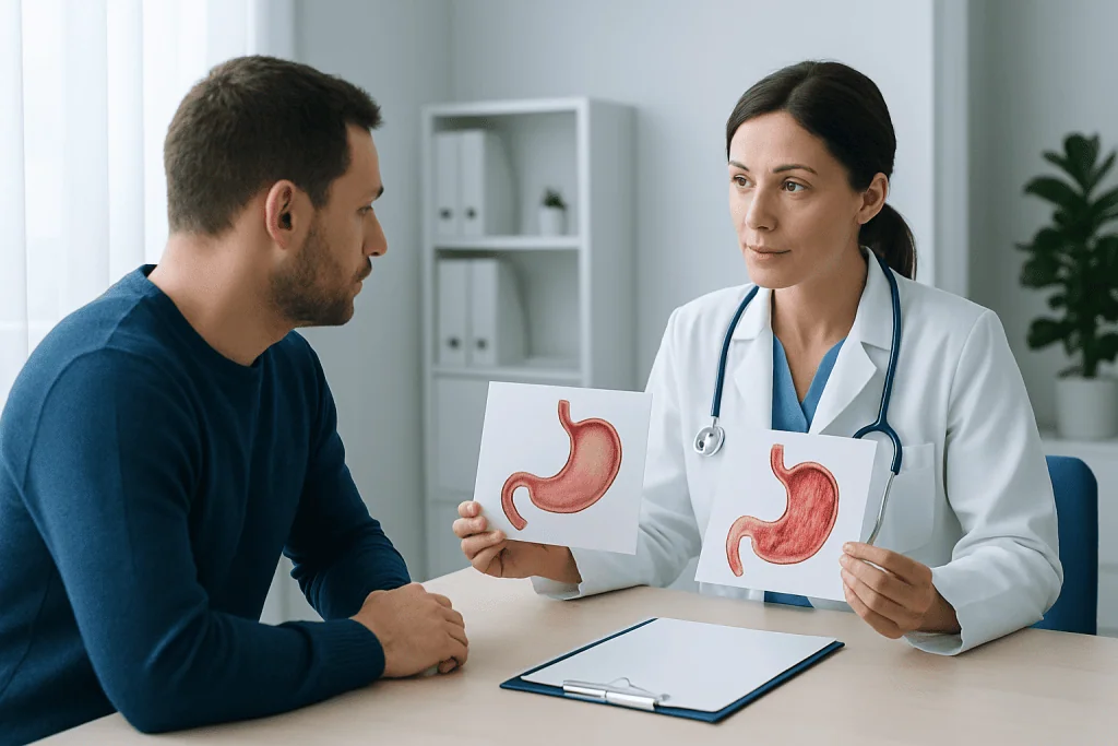 How a clinician tells them apart — gastritis vs gastroenteritis