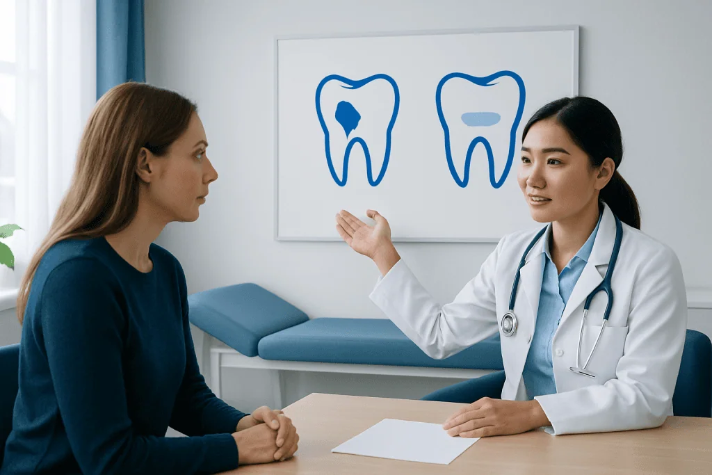 How a Clinician Tells Them Apart — cavity vs stain