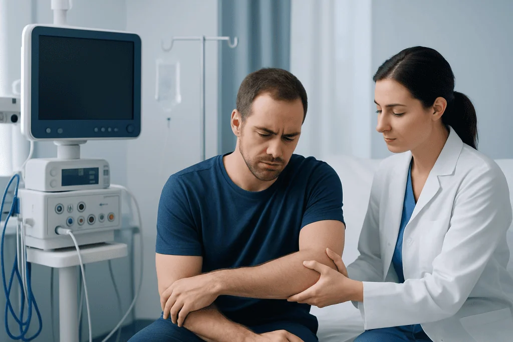 How a hyperextended elbow may feel — hyperextended elbow