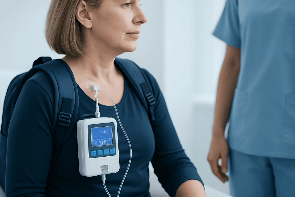 How a Portable Chemotherapy Pump Works — backpack that helps chemoterapy