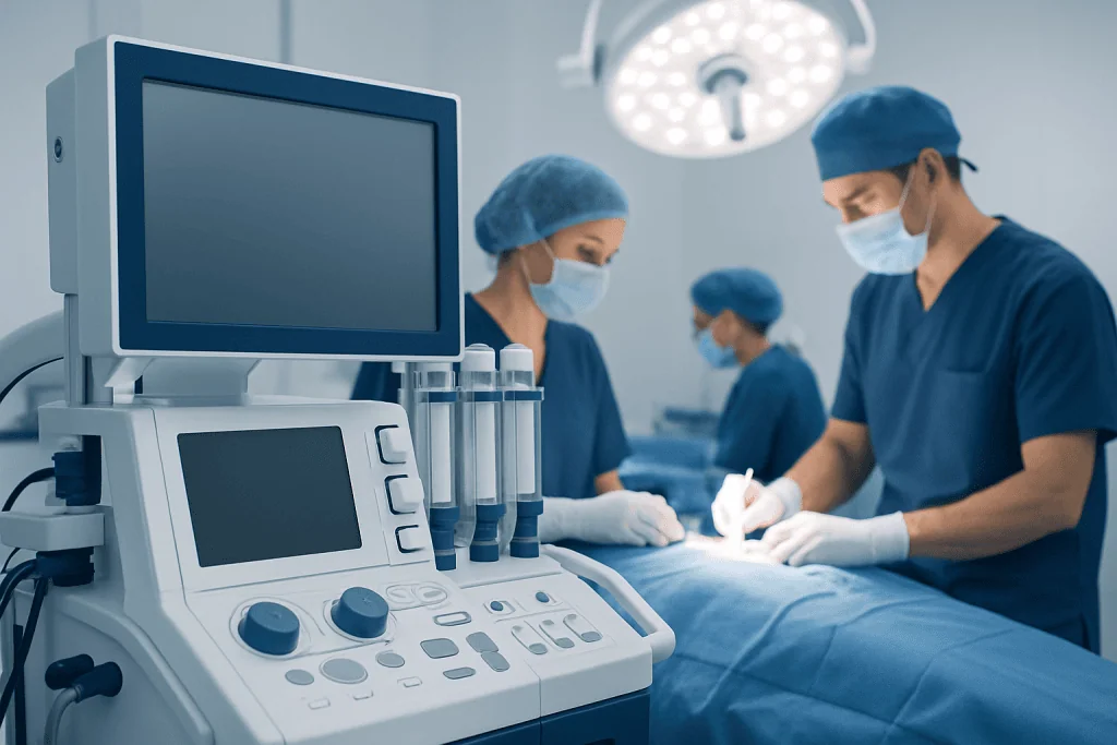 Surgeons performing cardiothoracic surgery in a modern operating room.